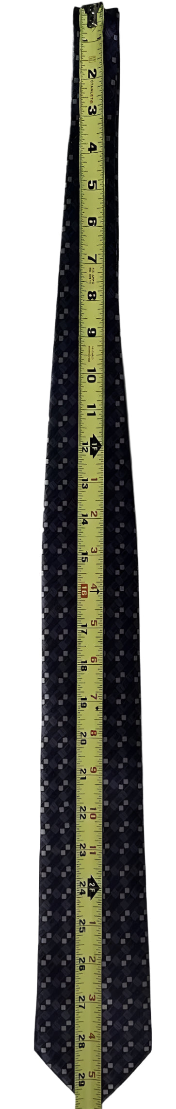 $395 NEW BRIONI SILK TIE HANDMADE PURPLE GRAY SUSPENDED BOX LATTICE 3 “