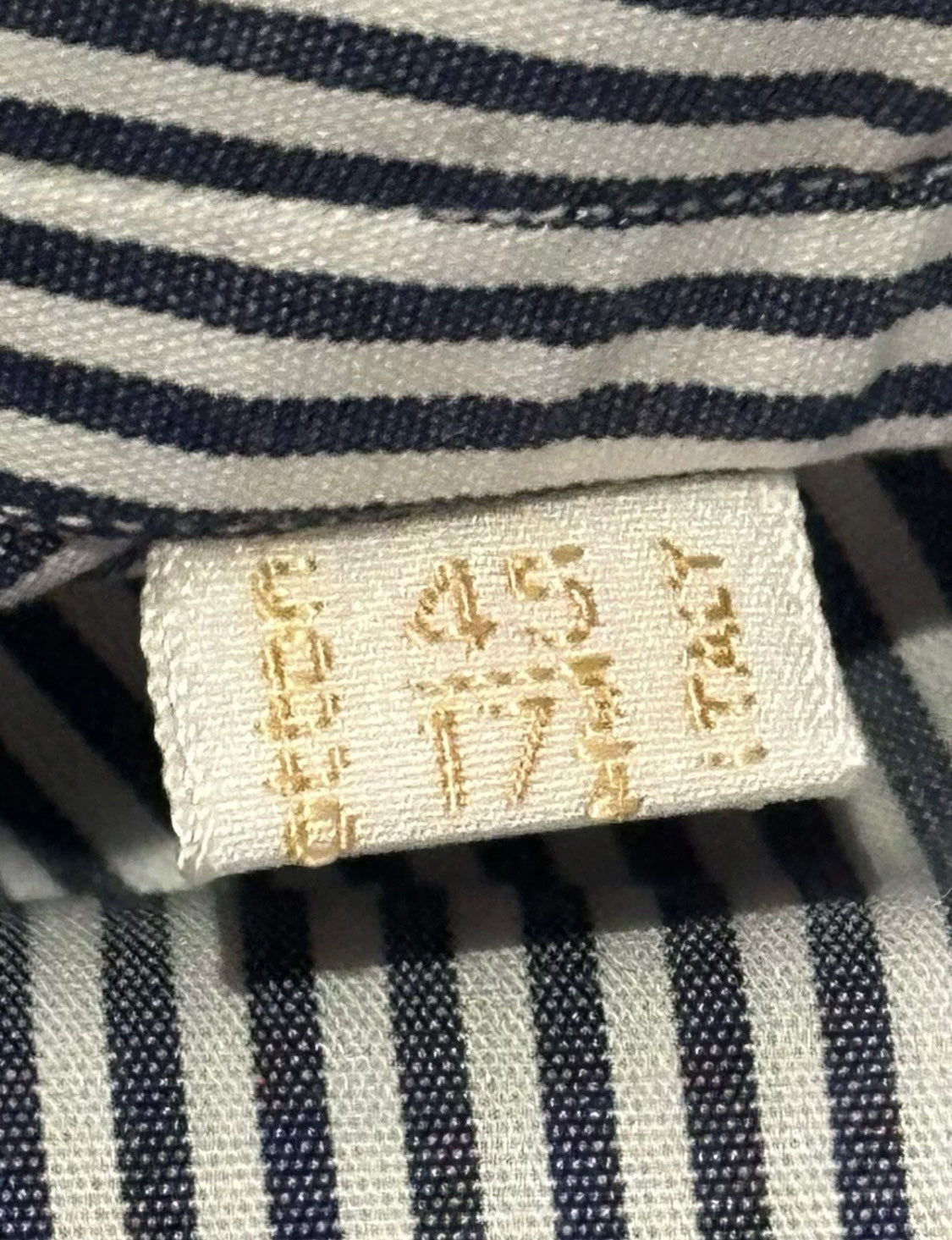 $650 NEW 45 17.75 BRIONI DRESS SHIRT NAVY WHITE STRIPE SLIM FIT - FITS 17.5