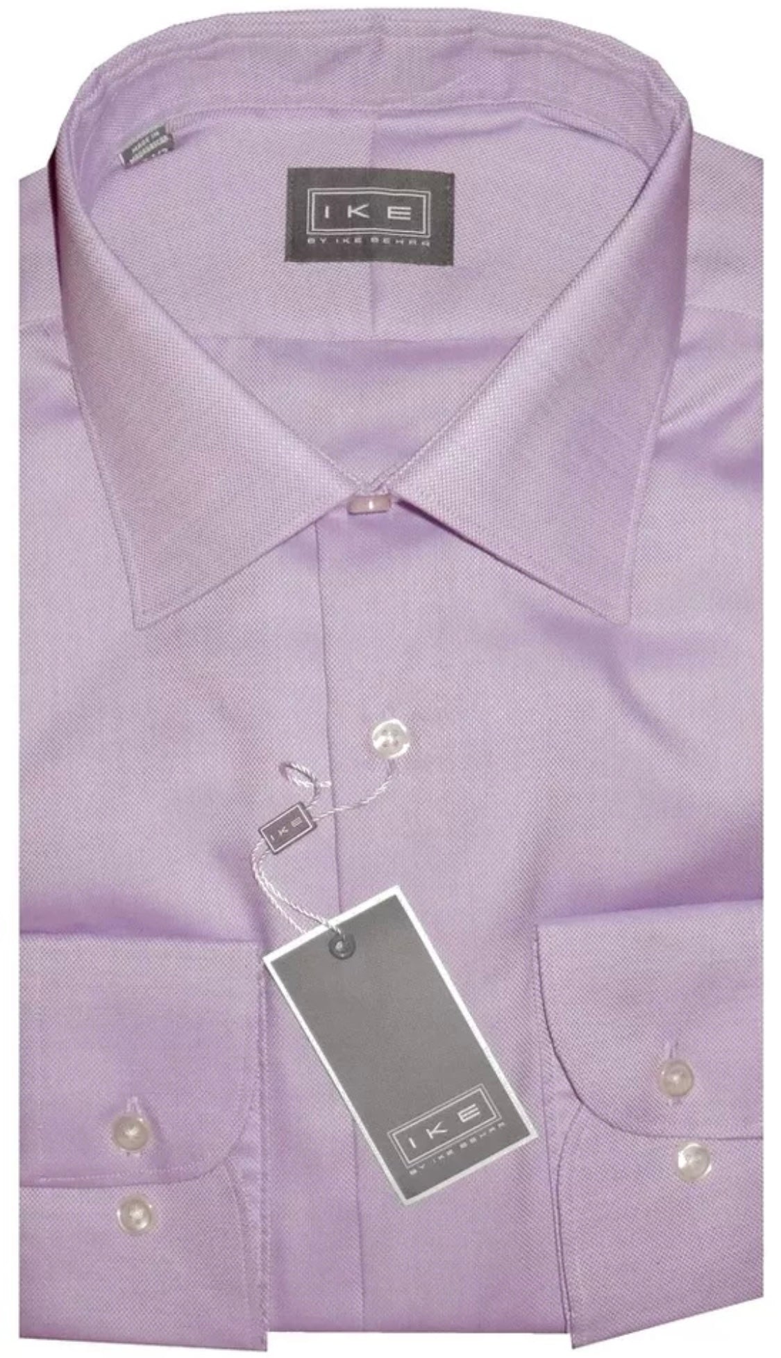 $295 NEW 16.5 34/35 IKE BEHAR DRESS SHIRT LAVENDER DIAMOND WEAVE CLASSIC FIT