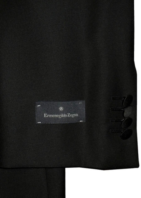 $2995 NEW EU 56 44L 44 L ERMENEGILDO ZEGNA SUIT TUXEDO SAKS BLACK 3 BUTTON TUX