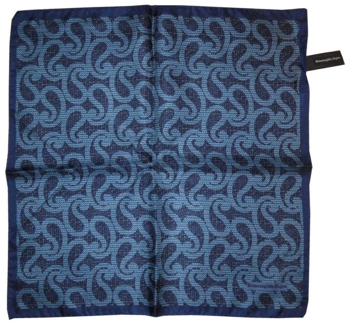 $195 NEW ERMENEGILDO ZEGNA POCKET SQUARE 100% SILK HAND ROLLED SUIT POCHETTE