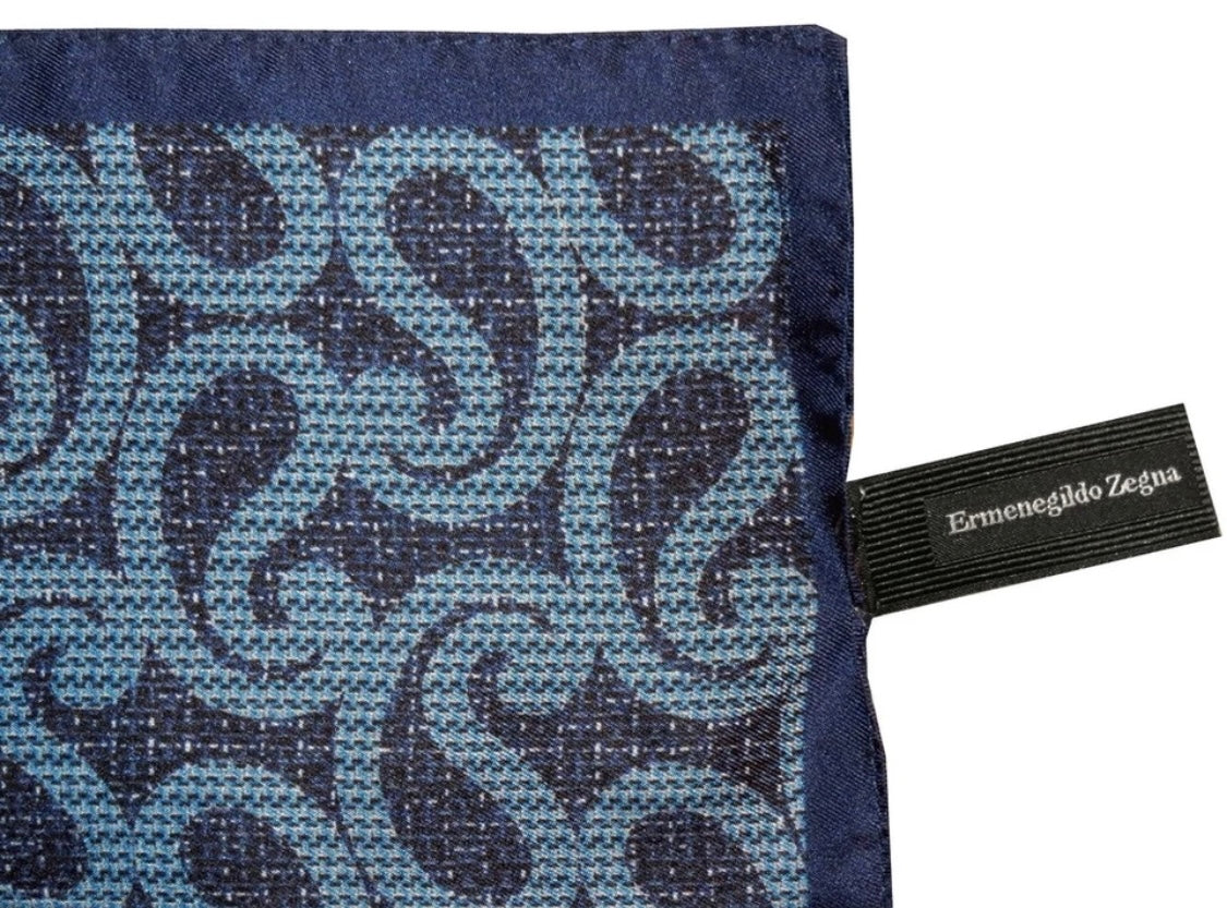 $195 NEW ERMENEGILDO ZEGNA POCKET SQUARE 100% SILK HAND ROLLED SUIT POCHETTE