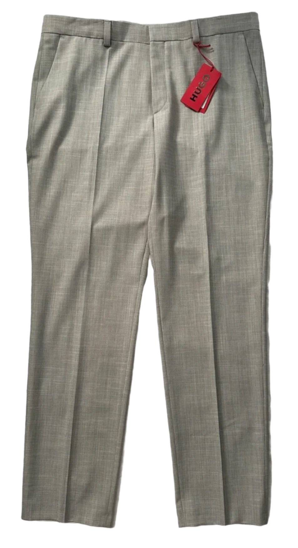 $198 NEW 40 R FITS 39 HUGO BOSS DRESS PANTS RED LABEL MENS MODERN FIT OATMEAL