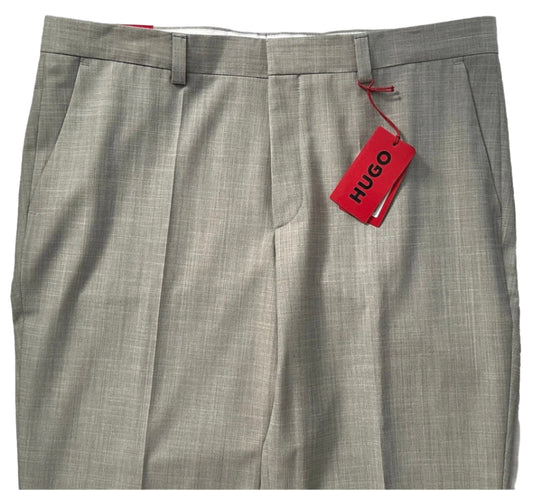 $198 NEW 40 R FITS 39 HUGO BOSS DRESS PANTS RED LABEL MENS MODERN FIT OATMEAL