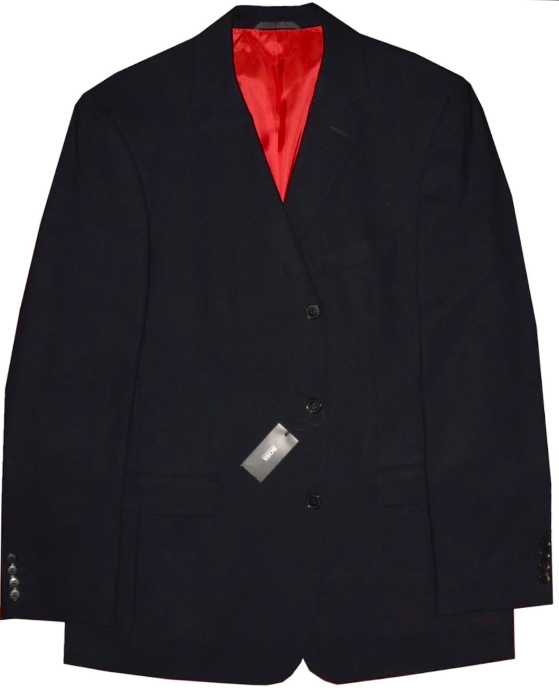 $1495 NEW EU 54 44R 44 R HUGO BOSS SPORTCOAT JACKET 3 BUTTON SINGLE BREASTED RED LINING
