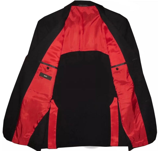 $1495 NEW EU 54 44R 44 R HUGO BOSS SPORTCOAT JACKET 3 BUTTON SINGLE BREASTED RED LINING