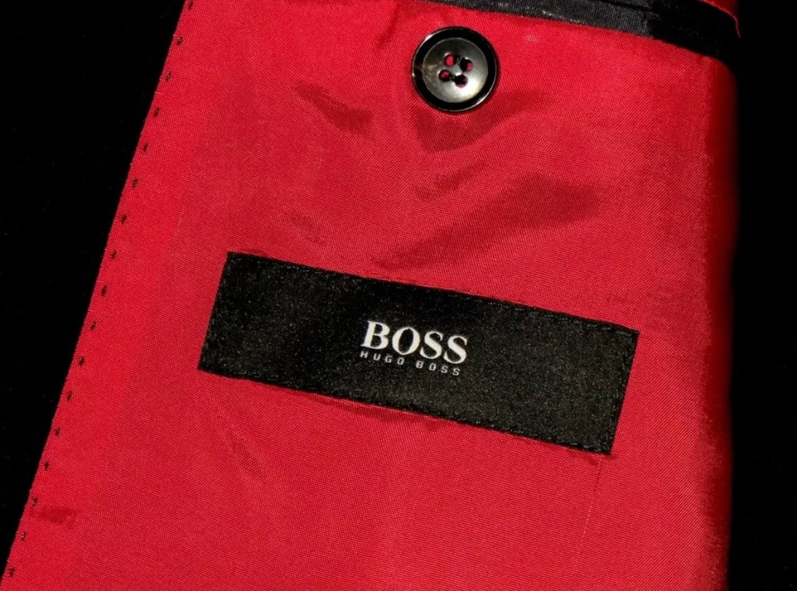 $1495 NEW EU 54 44R 44 R HUGO BOSS SPORTCOAT JACKET 3 BUTTON SINGLE BREASTED RED LINING