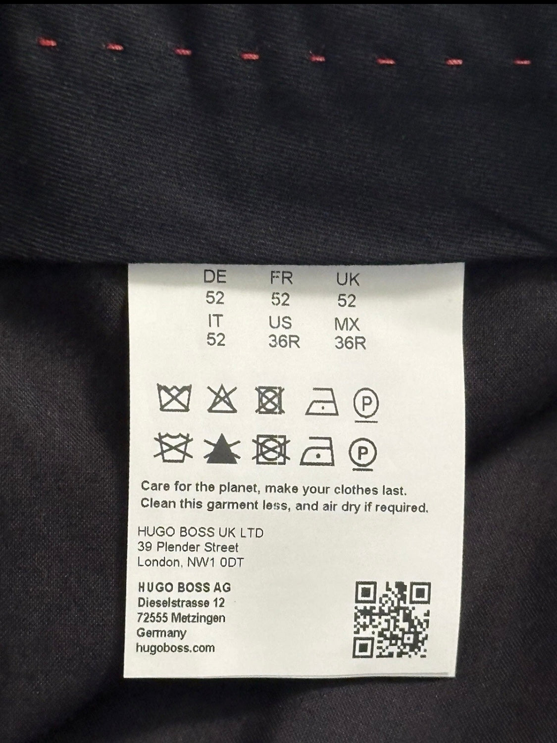 $198 NEW 36 R HUGO BOSS MENS EXTRA SLIM FIT DRESS PANTS RED LABEL BLACK SPECKLE