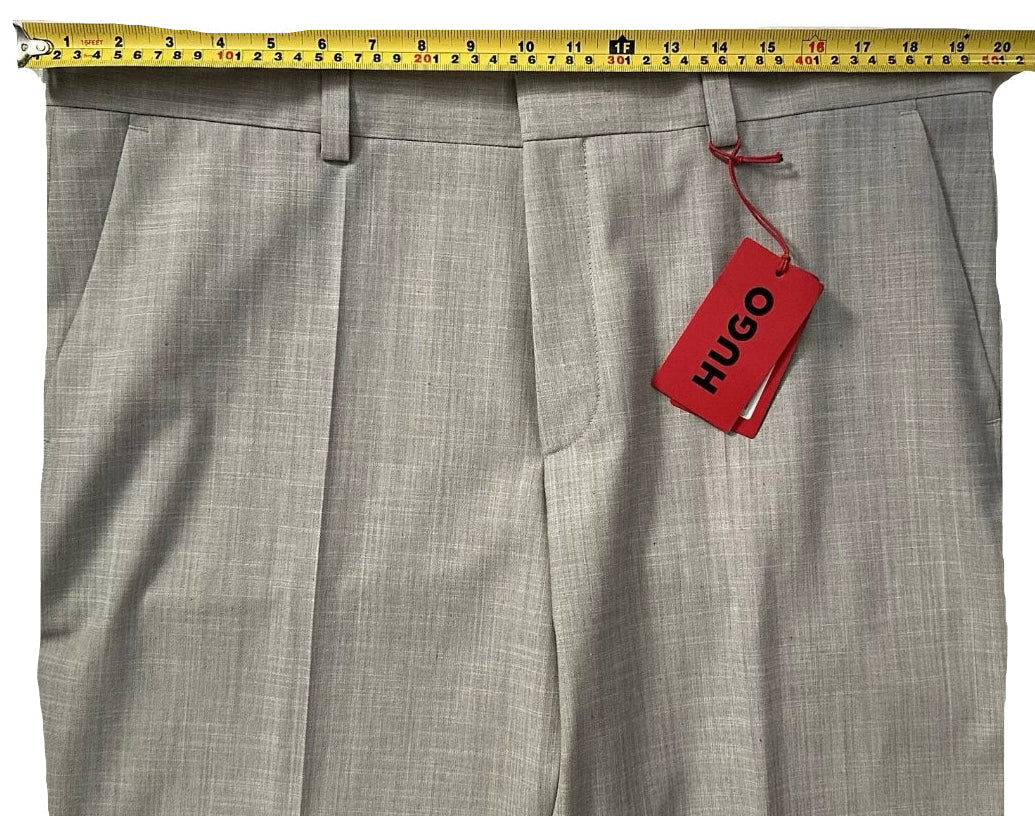 $198 NEW 40 R FITS 39 HUGO BOSS DRESS PANTS RED LABEL MENS MODERN FIT OATMEAL