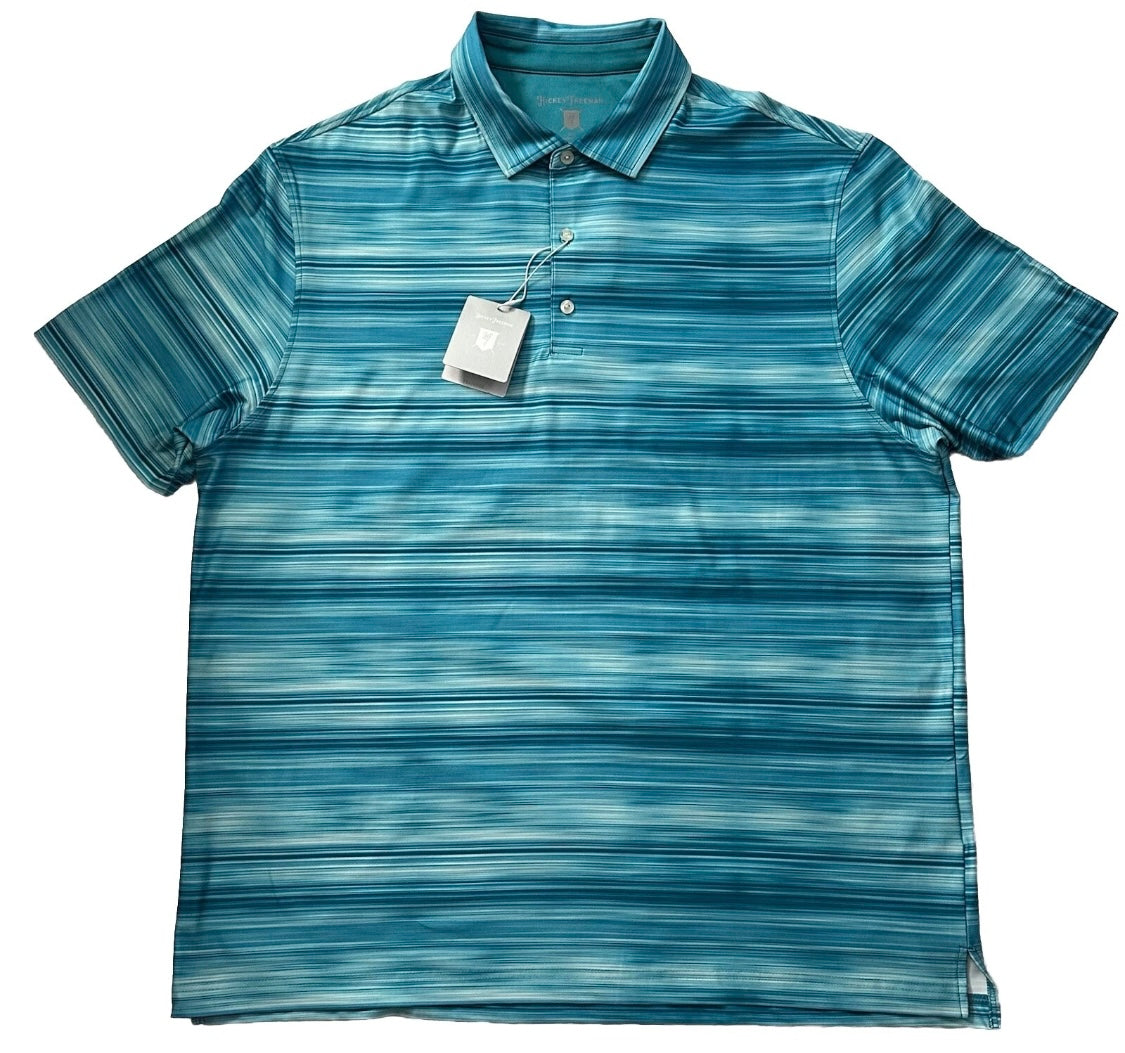 $295 NEW XL HICKEY FREEMAN MENS SHORT SLEEVE GOLF POLO SHIRT AQUA