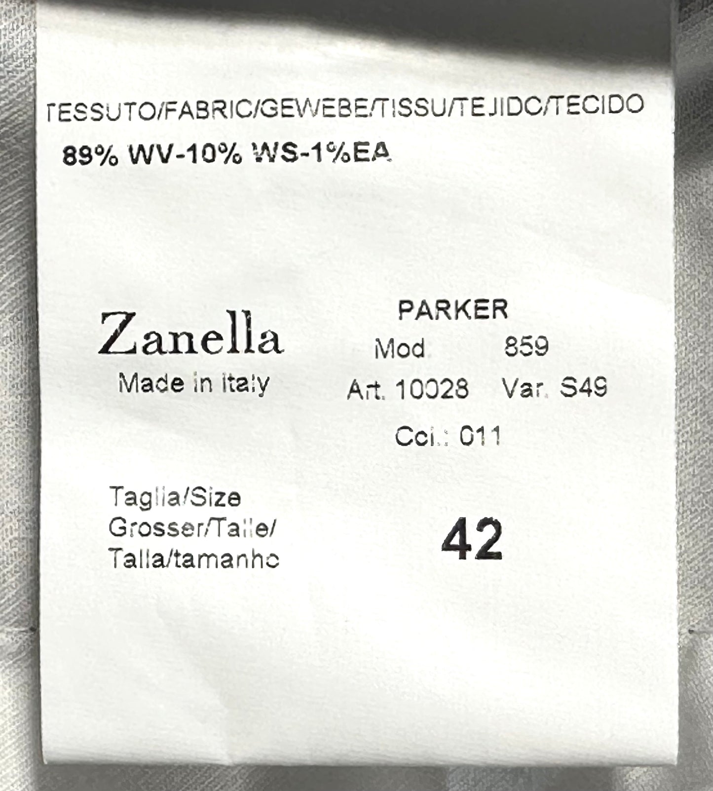 $425 NEW 42 ZANELLA HANDMADE DRESS PANTS ITALY WOOL CASHMERE DARK GRAY FLANNEL