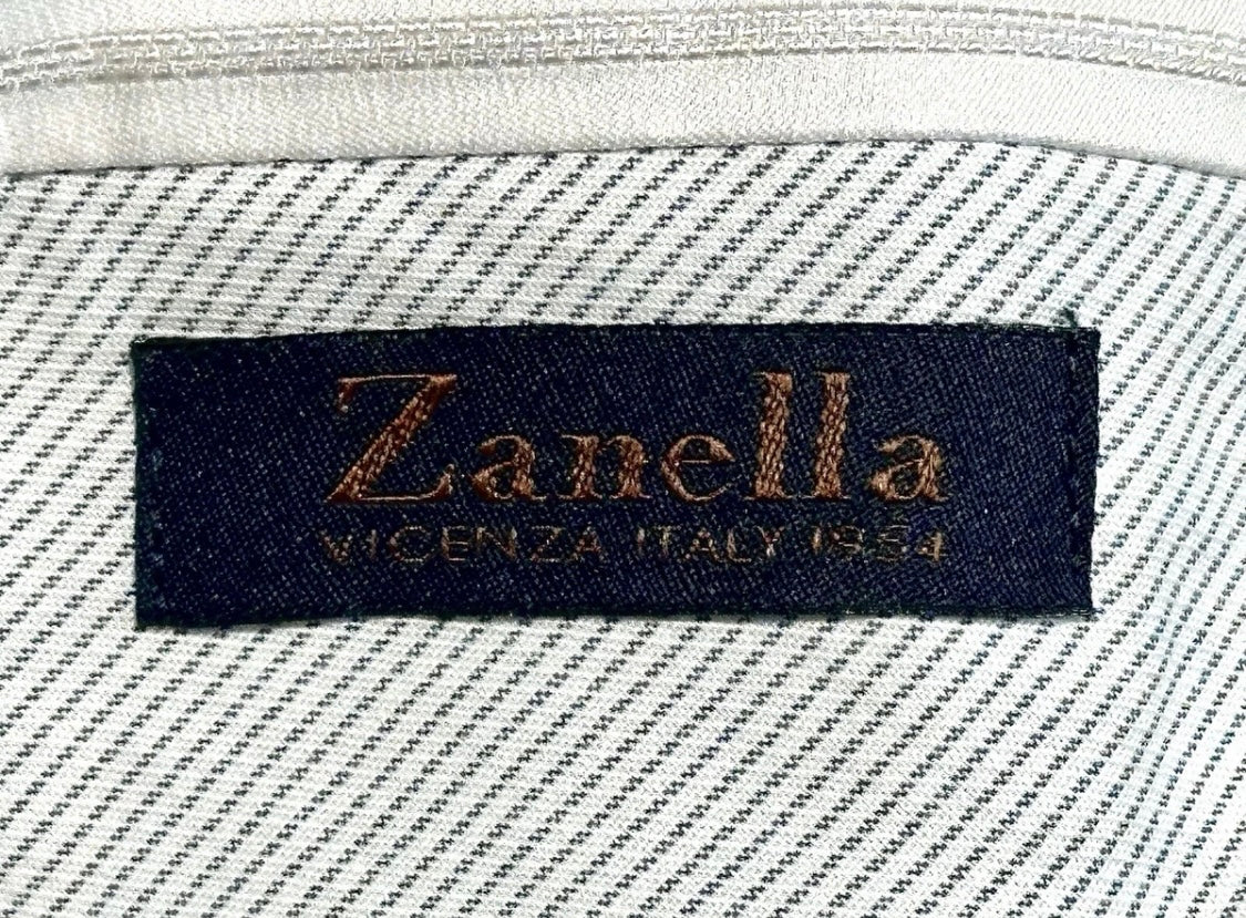 $528 NEW 32 ZANELLA HANDMADE DRESS PANTS MENS ITALY WOOL SILK SOLID NAVY BLUE