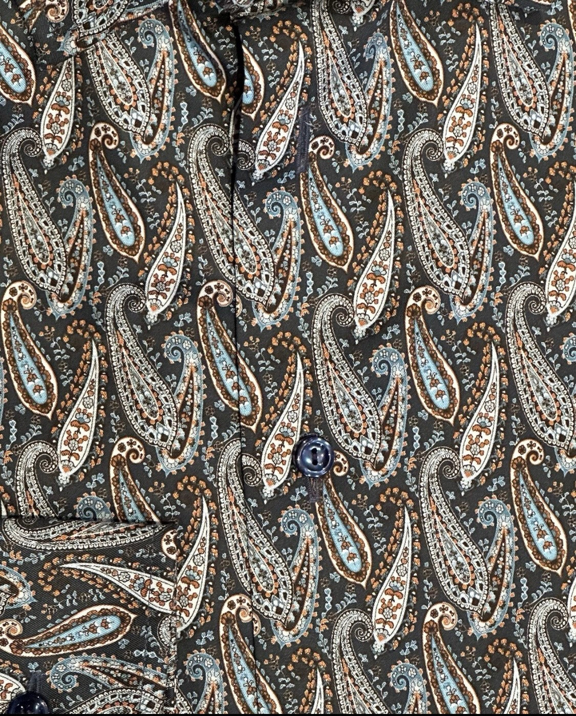$395 NEW ETON DRESS SHIRT L 16.5 EU 42 CONTEMPORARY FIT PAISLEY MULTI MENS