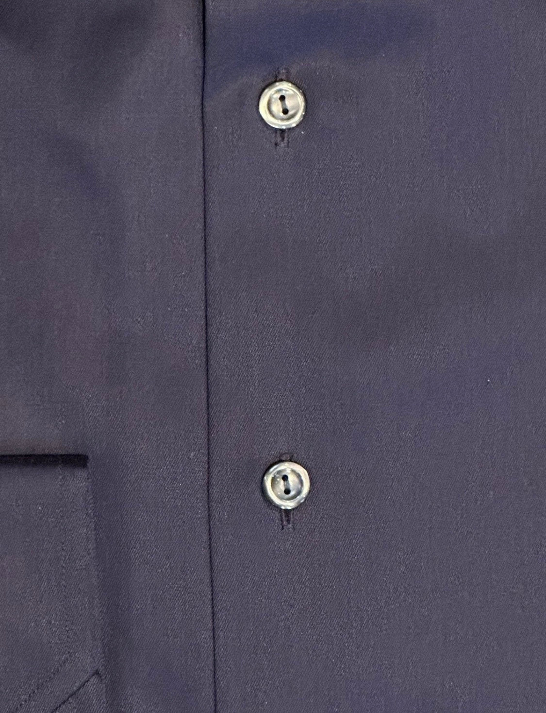$395 NEW ETON DRESS SHIRT S 15 EU 38 SLIM FIT SOLID NAVY SATEEN MENS