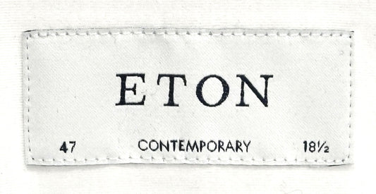 $425 NEW ETON DRESS SHIRT XXXL 18.5 47 CONTEMPORARY FIT SOLID WHITE RARE BIG & TALL