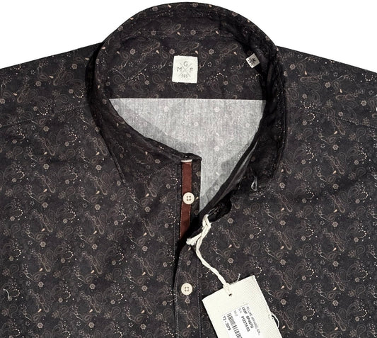 $395 NEW MGF 965 SHIRT XXL 18.5 EU 46 FADED MIDNIGHT BLUE GRAY w PEACH PAISLEY