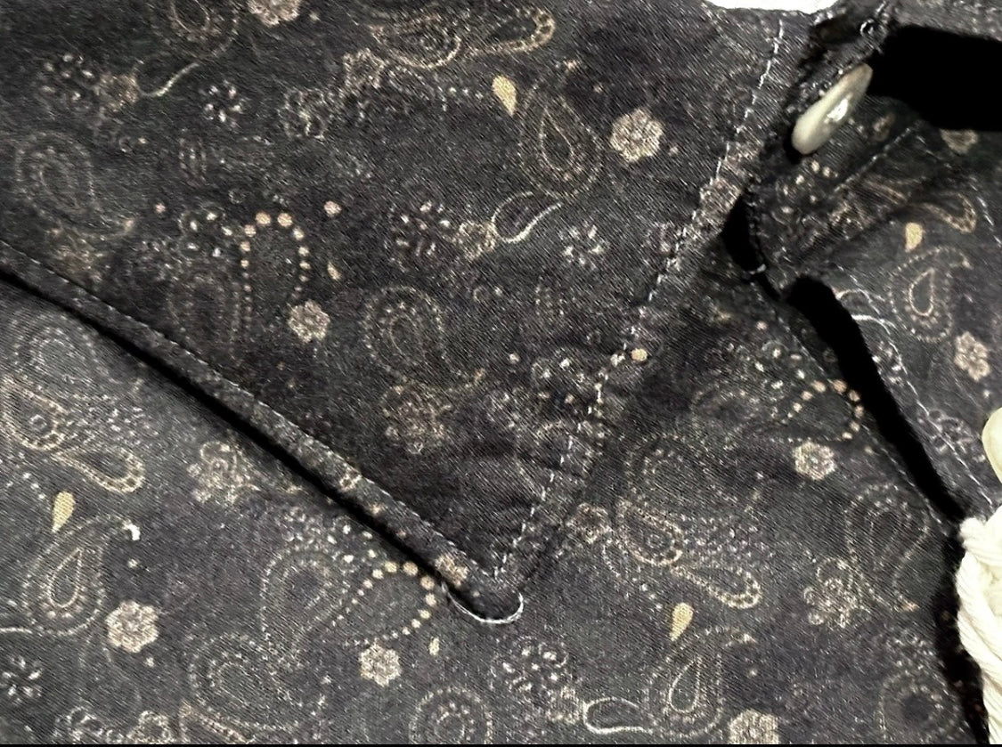 $395 NEW MGF 965 SHIRT XXL 18.5 EU 46 FADED MIDNIGHT BLUE GRAY w PEACH PAISLEY