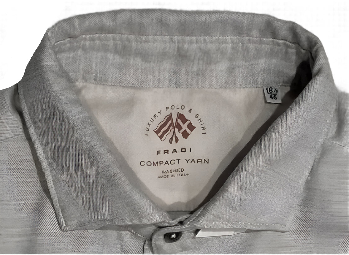 $495 NEW FRADI ITALY FLANNEL DRESS SHIRT XXL 18.5 EU 46 HANDMADE WASHED COMPACT YARN COTTON