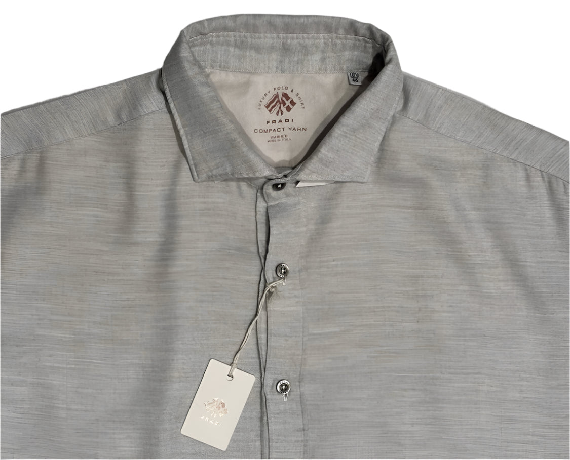$495 NEW FRADI ITALY FLANNEL DRESS SHIRT XXL 18.5 EU 46 HANDMADE WASHED COMPACT YARN COTTON