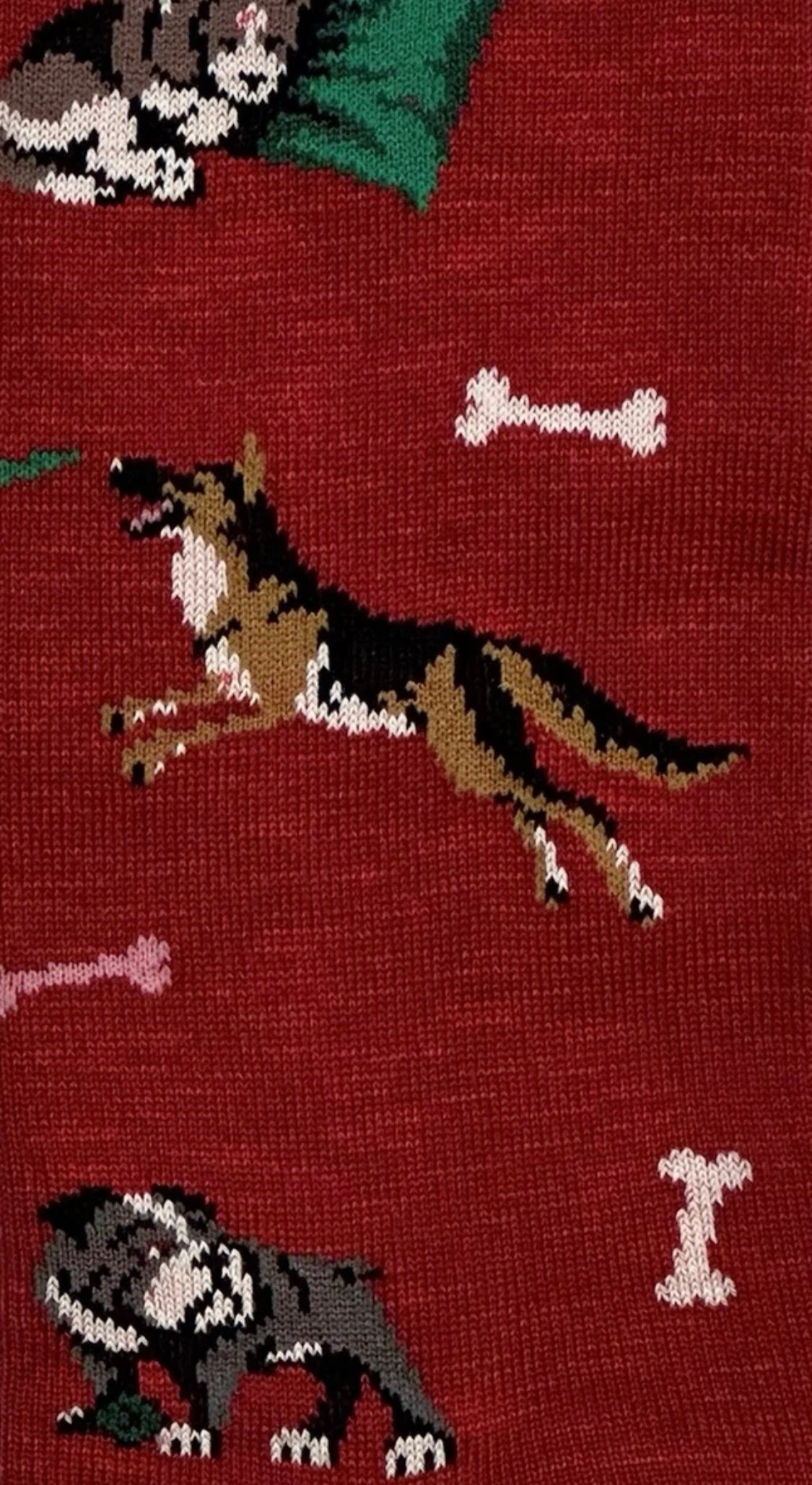 $55 NEW ITALY MARCOLIANI MILANO SOCKS MERCERIZED PIMA COTTON DOGS MOTIF DOG LOVER RED