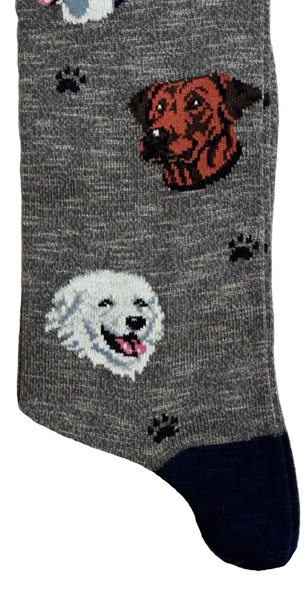 $55 NEW ITALY MARCOLIANI MILANO SOCKS MERCERIZED PIMA COTTON DOGS MOTIF DOG LOVERS GRAY