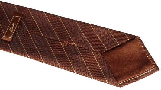 $275 NEW BRIONI HANDMADE SILK TIE - TERRACOTTA BROWN
