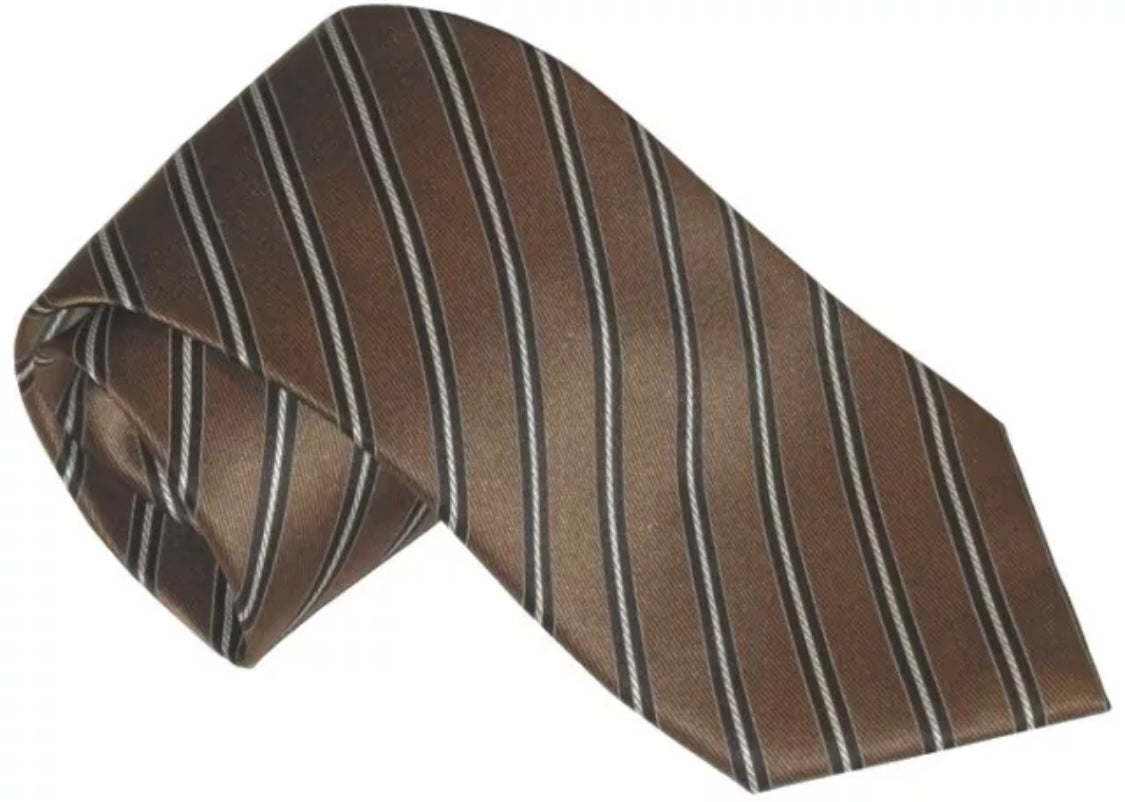 $275 NEW BRIONI HANDMADE SILK TIE - BROWN