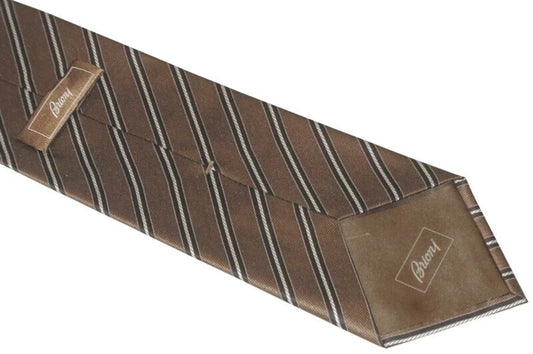$275 NEW BRIONI HANDMADE SILK TIE - BROWN