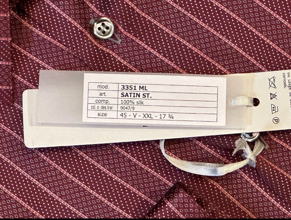 $2350 NEW BRIONI SILK SHIRT XXL V 44/45 17.5 17.75