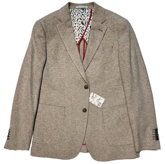 $595 NEW 7 DOWNIE ST 2 BUTTON SPORT COAT HEATHER OATMEAL JERSEY KNIT 38 R 38R