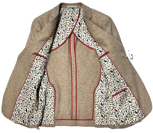 $595 NEW 7 DOWNIE ST 2 BUTTON SPORT COAT HEATHER OATMEAL JERSEY KNIT 38 R 38R