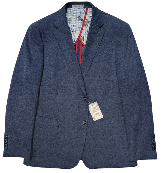 $595 NEW 7 DOWNIE ST 2 BUTTON SPORT COAT BLUE w BLACK UNDERTONE WEAVE 42 44 R