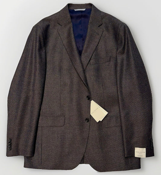 $1795 NEW JACK VICTOR SPORT COAT JACKET 44 R BROWN TWEED WEAVE ITALIAN WOOL 44R