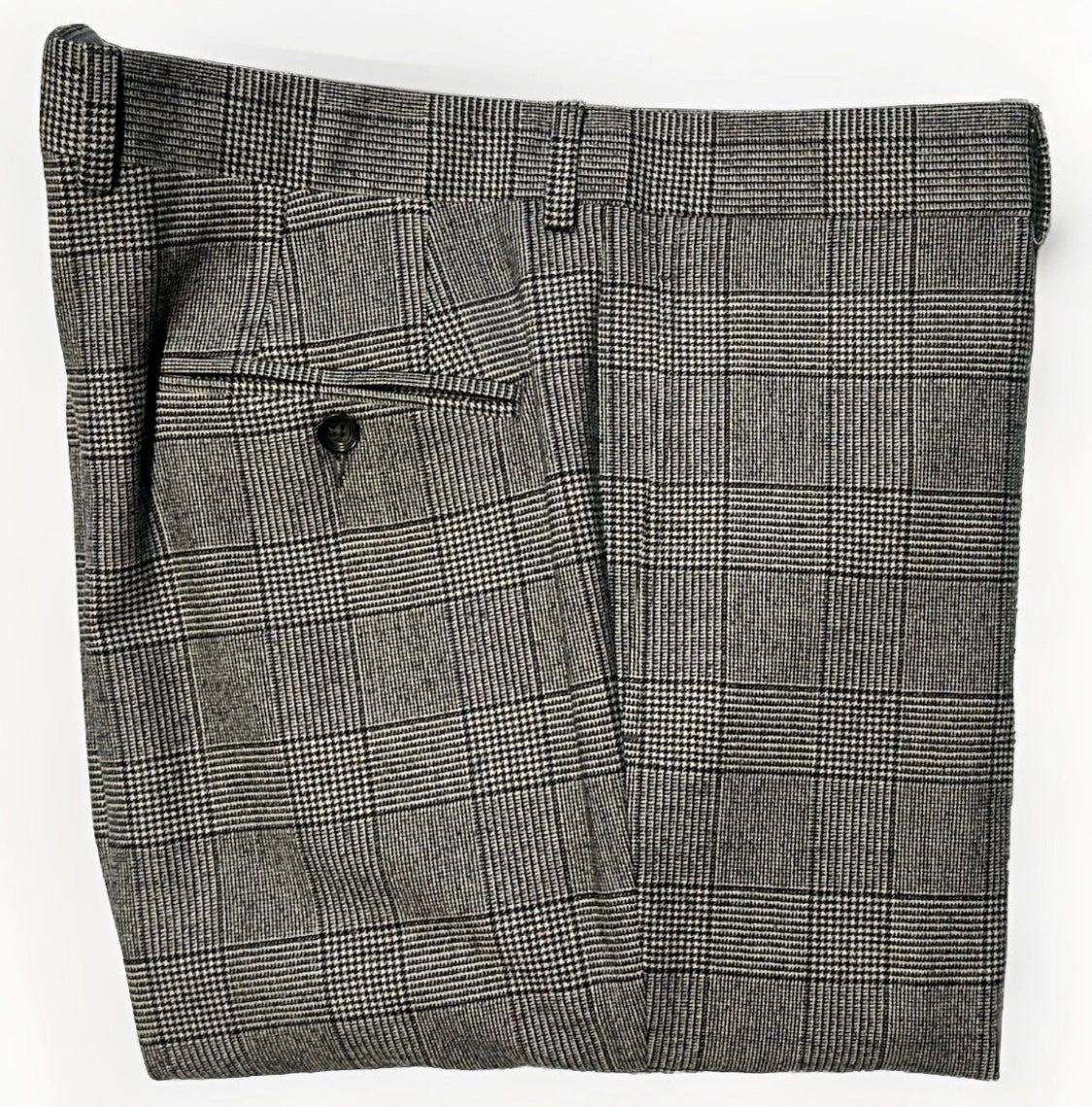 $4250 NEW VERO UOMO LORO PIANA HANDMADE 3 PC SUIT BLACK WHITE PLAID 42 L 42L TOM FORD INSPIRED