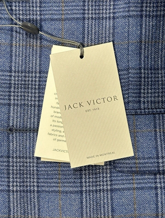 $1195 NEW 38 R HANDMADE SPORTCOAT JACKET JACK VICTOR ITALY WOOL BLUE PLAID 38R