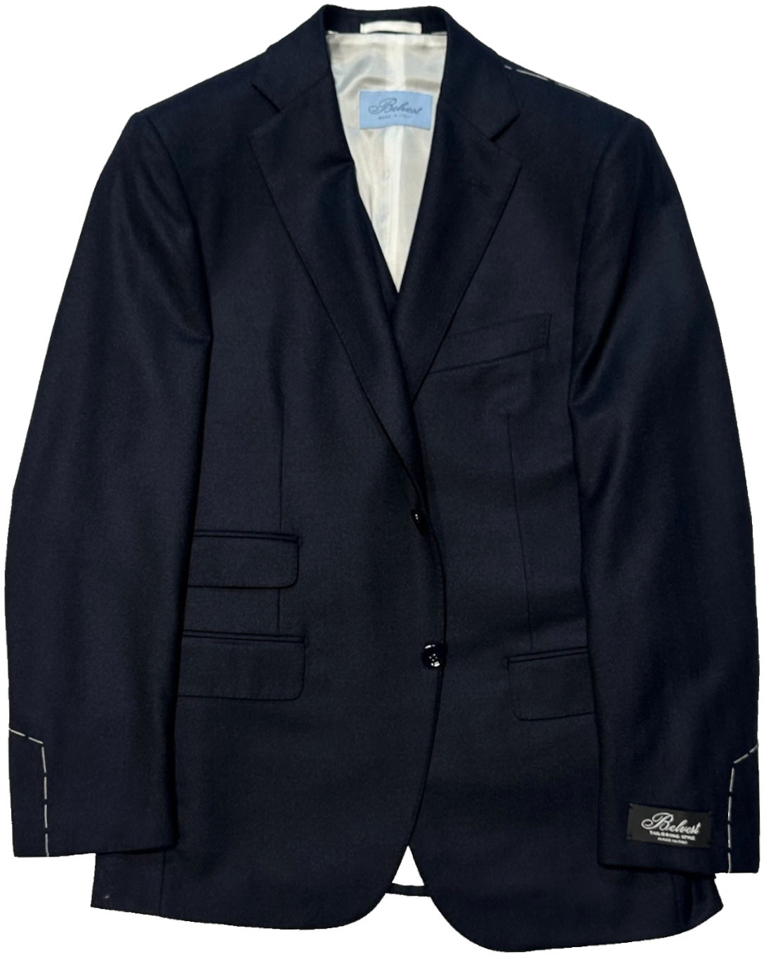 $4995 NEW EU 50 / FITS US 38R 40R BELVEST SUIT 3 PC FULLY HANDMADE MIDNIGHT NAVY JACKET VEST PANTS 38 R 40 R
