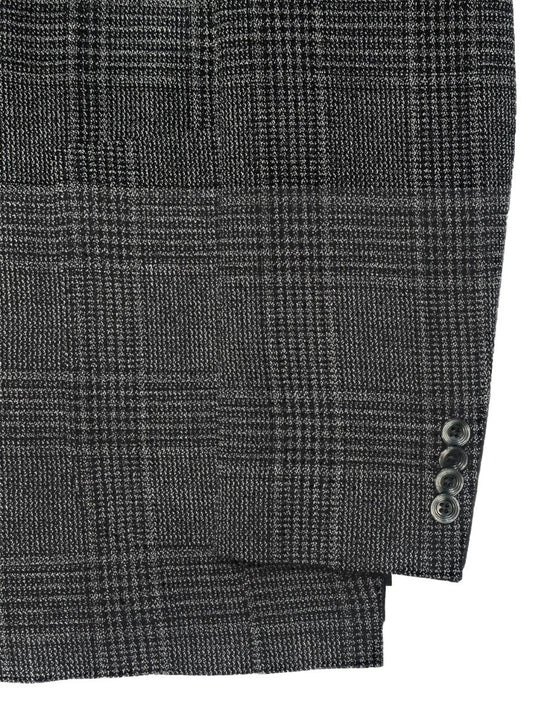 $1095 NEW 42 L HANDMADE SPORTCOAT JACKET BLACK GRAY PLAID VERO UOMO ITALY WOOL