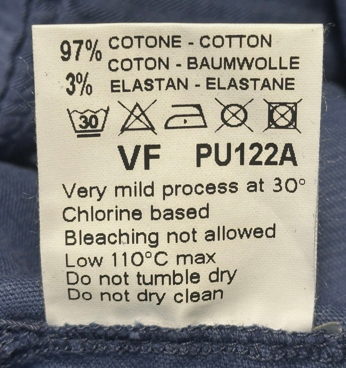$295 NEW SZ 32 ITALY VERO UOMO SLIM FIT CORDUROY JEANS CUT 5 POCKET PANTS INDIGO