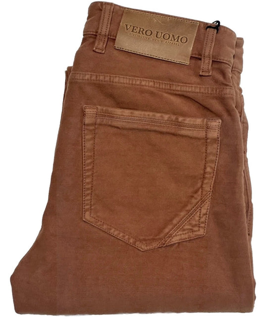 $325 NEW 36 FITS A 34 35 TELERIA ZED VERO UOMO ITALY JEANS CUT 5 POCKET PANTS BURNT UMBER