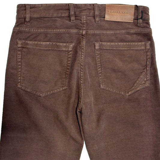 $325 NEW 31 TELERIA ZED VERO UOMO ITALY JEANS CUT 5 POCKET PANTS VINTAGE BROWN