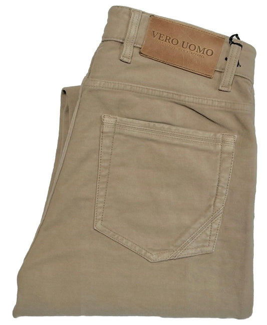 $325 NEW 32 TELERIA ZED VERO UOMO ITALY JEANS CUT 5 POCKET PANTS VINTAGE KHAKI
