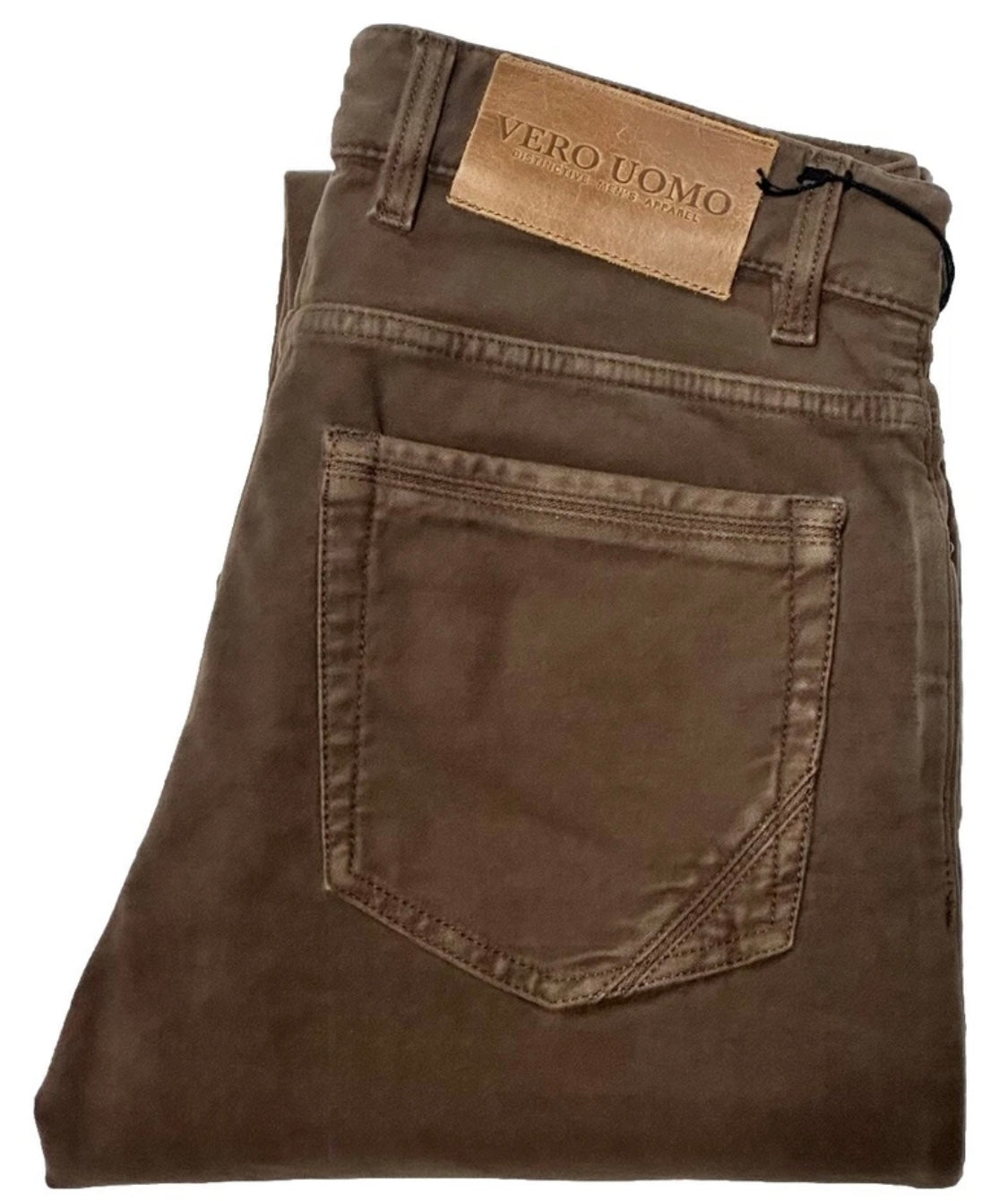 $325 NEW 29 TELERIA ZED 4 VERO UOMO ITALY JEANS CUT 5 POCKET PANTS VINTAGE BROWN