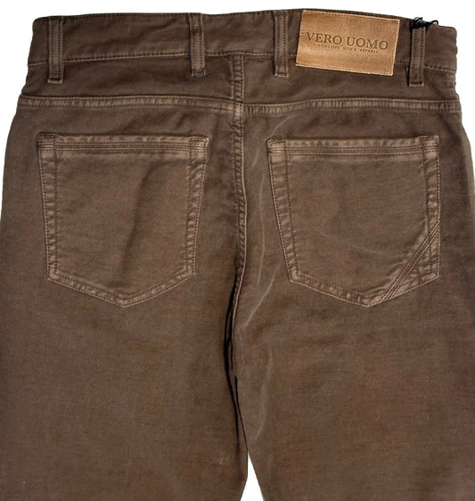 $325 NEW 29 TELERIA ZED 4 VERO UOMO ITALY JEANS CUT 5 POCKET PANTS VINTAGE BROWN