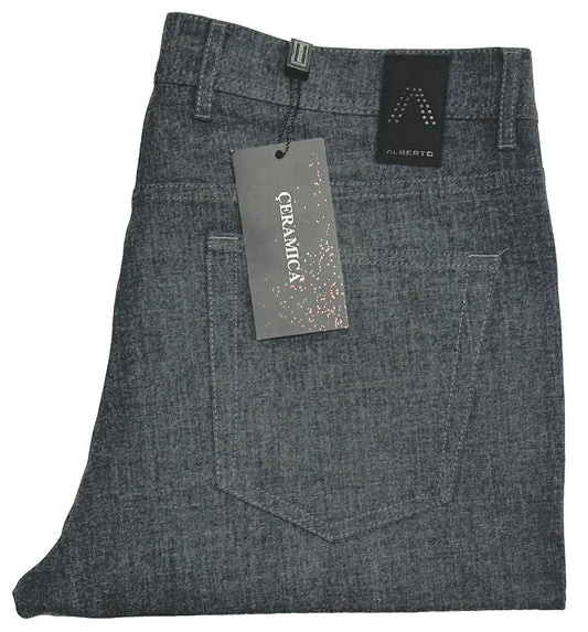 $350 NEW ALBERTO CERAMICA JEANS CUT PANTS MODERN FIT 35 X 28 ADVANCED COMFORT