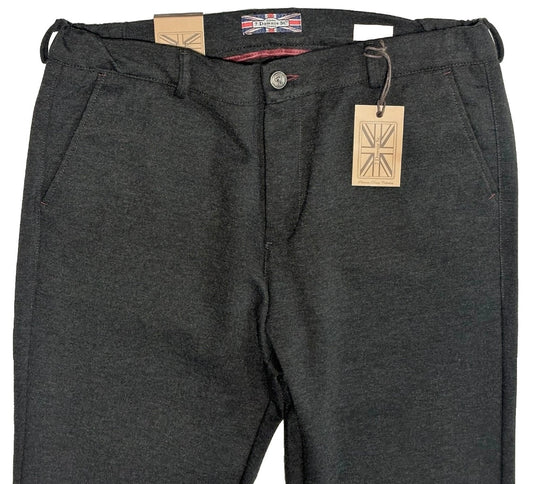 $350 NEW 38 X 34 CHARCOAL ELASTIC WAIST PANTS 7 DOWNIE ST COUTURE JERSEY FABRIC