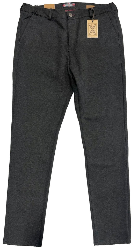 $350 NEW 38 X 34 CHARCOAL ELASTIC WAIST PANTS 7 DOWNIE ST COUTURE JERSEY FABRIC