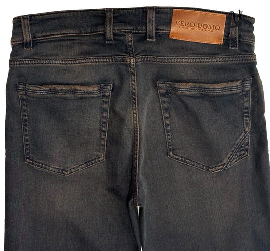 $375 NEW 5 POCKET JEANS PANTS TELERIA ZED FOR VERO UOMO ITALY 33 SLIM STRETCH