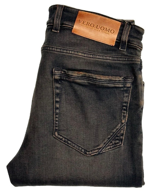 $375 NEW 5 POCKET JEANS PANTS TELERIA ZED FOR VERO UOMO ITALY 33 SLIM STRETCH