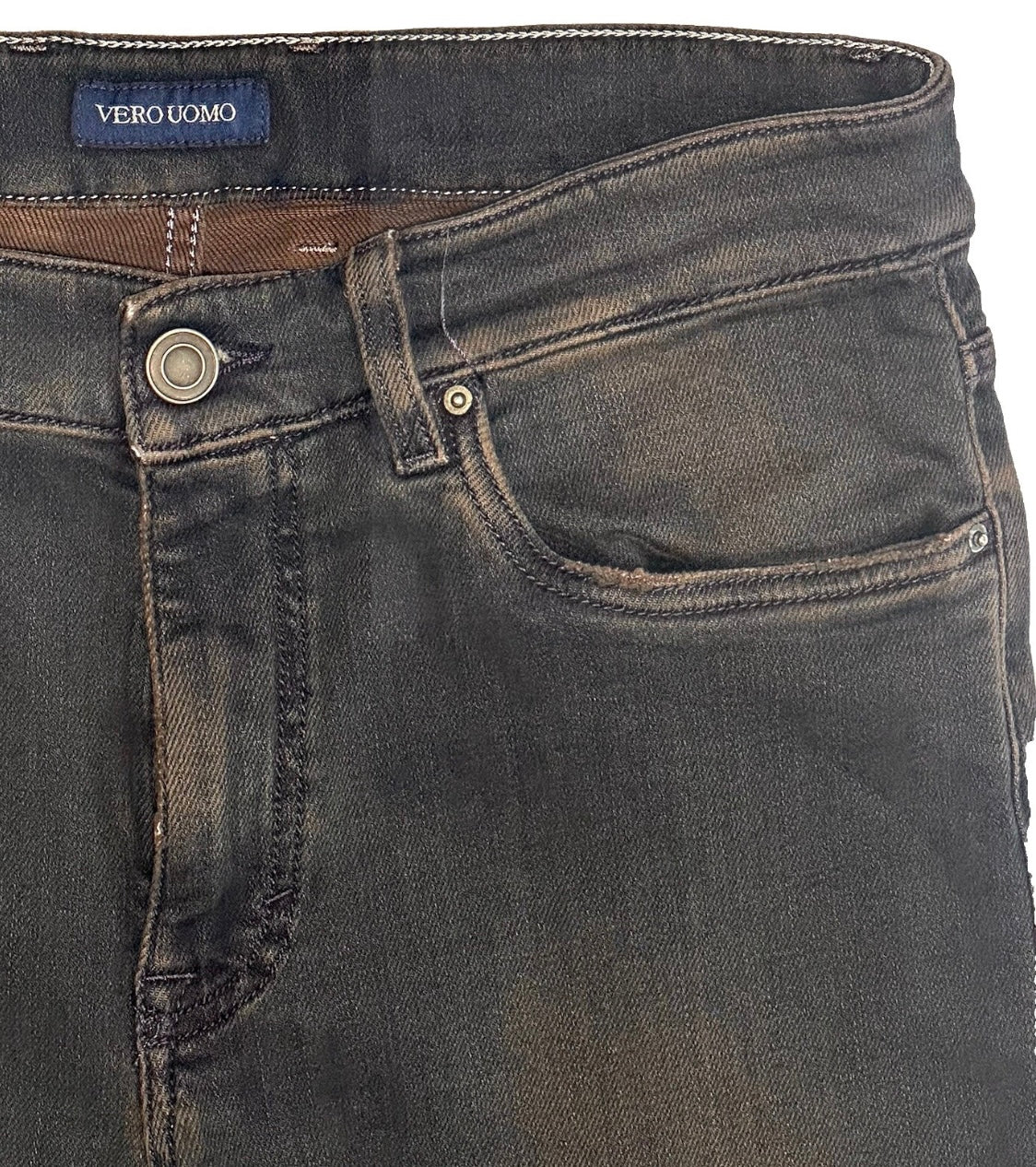 $375 NEW 5 POCKET JEANS PANTS TELERIA ZED FOR VERO UOMO ITALY 33 SLIM STRETCH