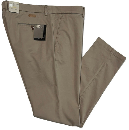 $295 NEW BUGATTI MODERN LUXURY PANTS KHAKI 40 X 32 STRETCH SOFT HAND